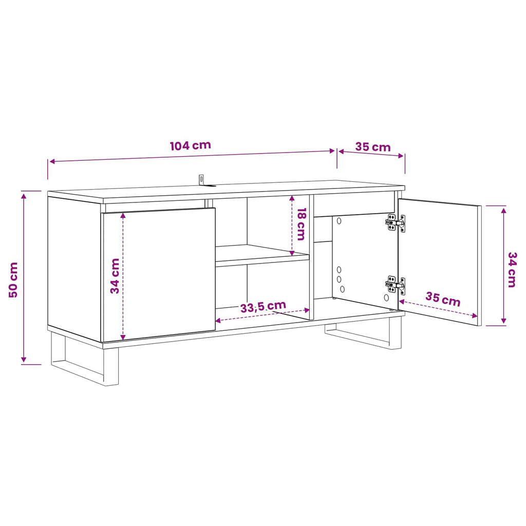 Meuble Tv 104 X 35 X 50 Cm Bois D'ingénierie