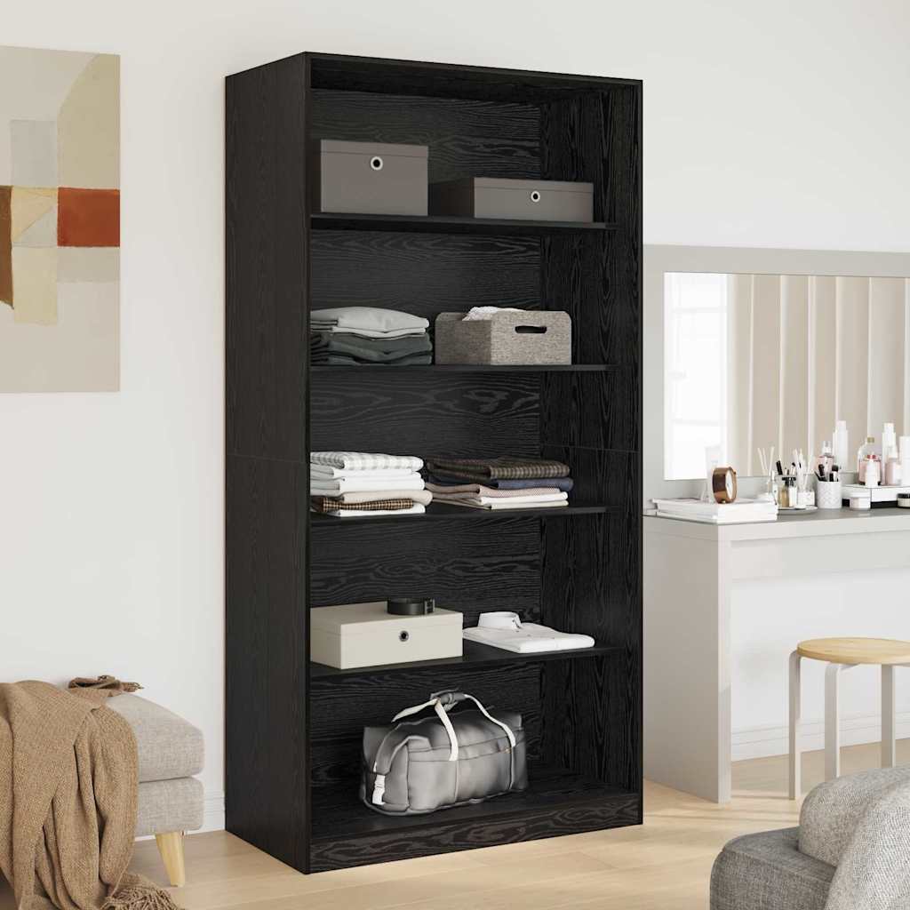 Black Oak Wardrobe 100 x 50 x 200 cm Engineered Wood