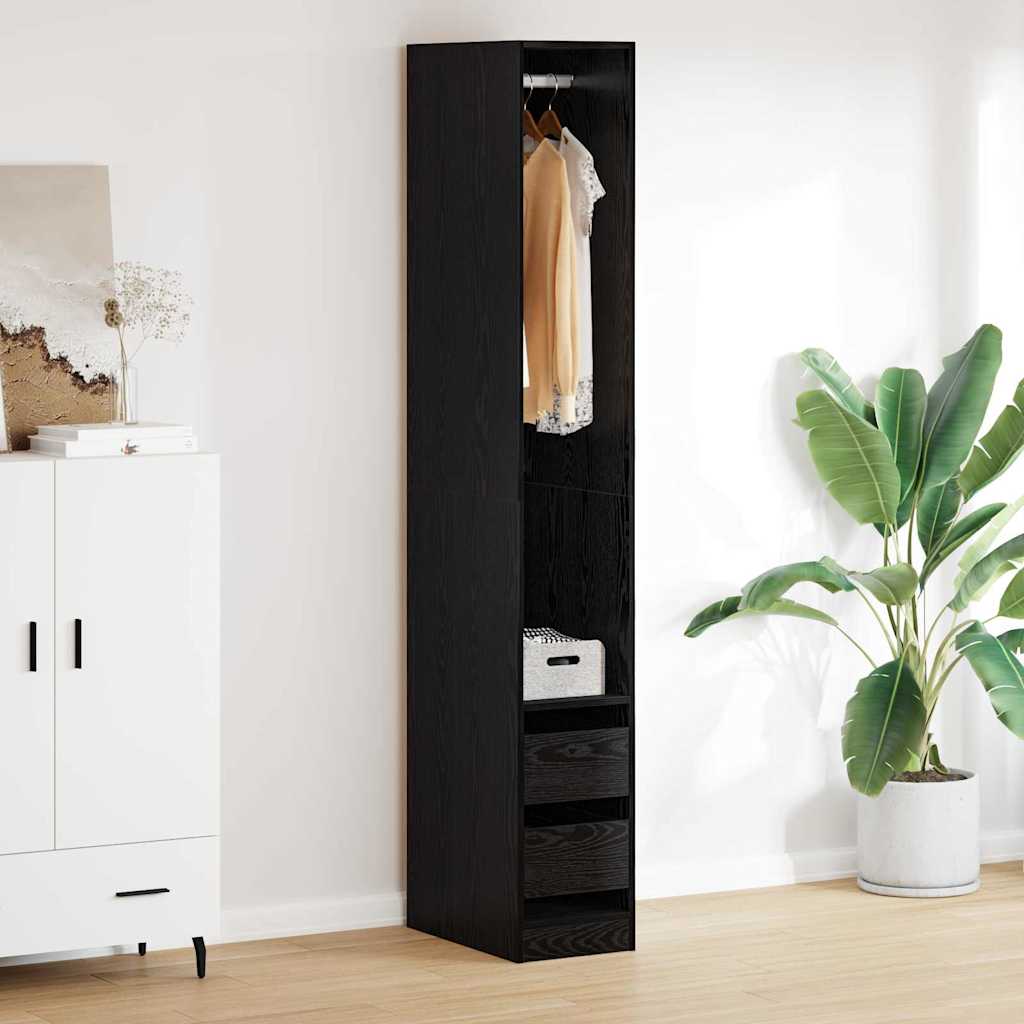 Black Oak Cabinet 50 x 30 x 200 cm Engineered Wood