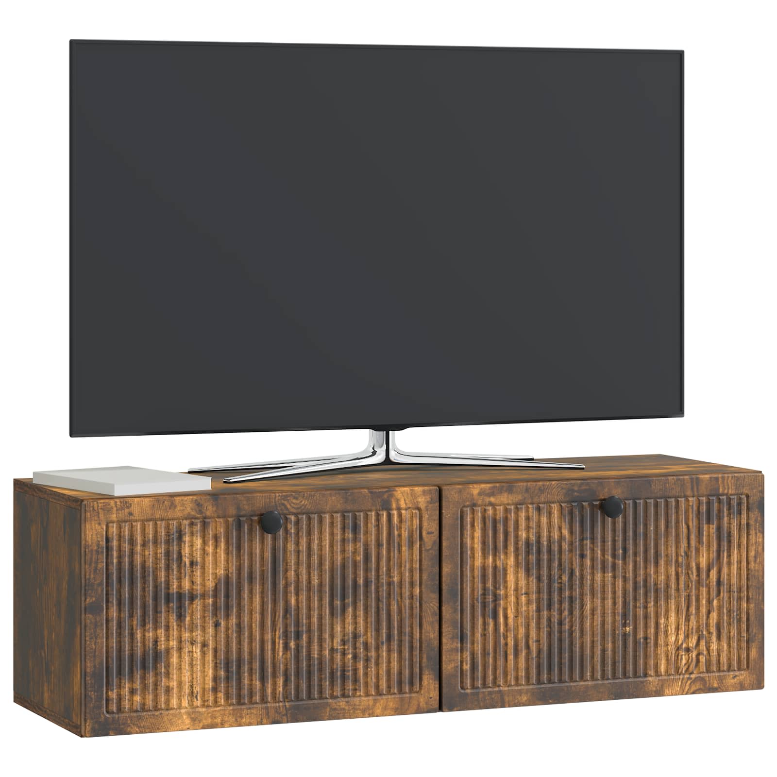 Meuble TV mural Chêne fumé 98 x 31 x 30 cm Bois d'ingénierie