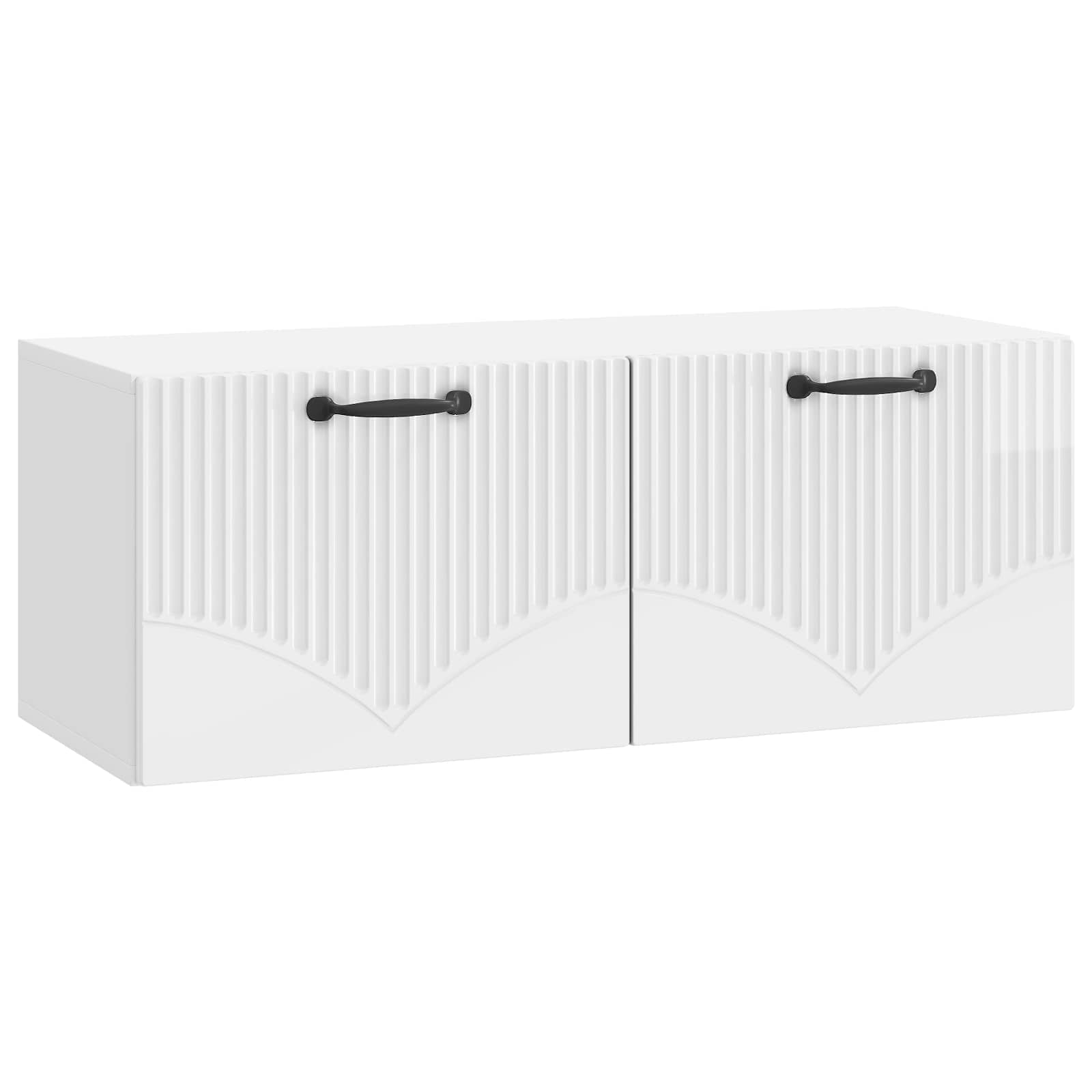 Meuble TV mural Montage mural Blanc brillant 78,5 x 31 x 30 cm