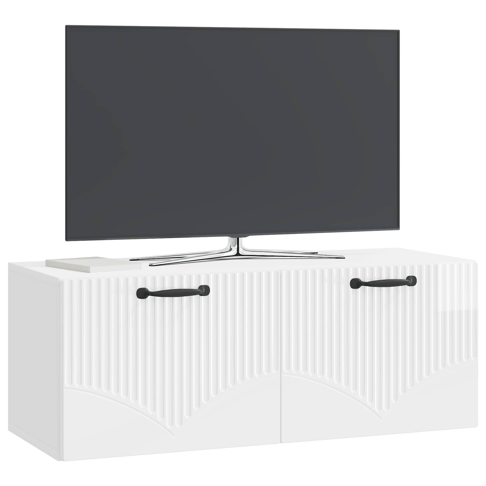 Meuble TV mural Montage mural Blanc brillant 78,5 x 31 x 30 cm