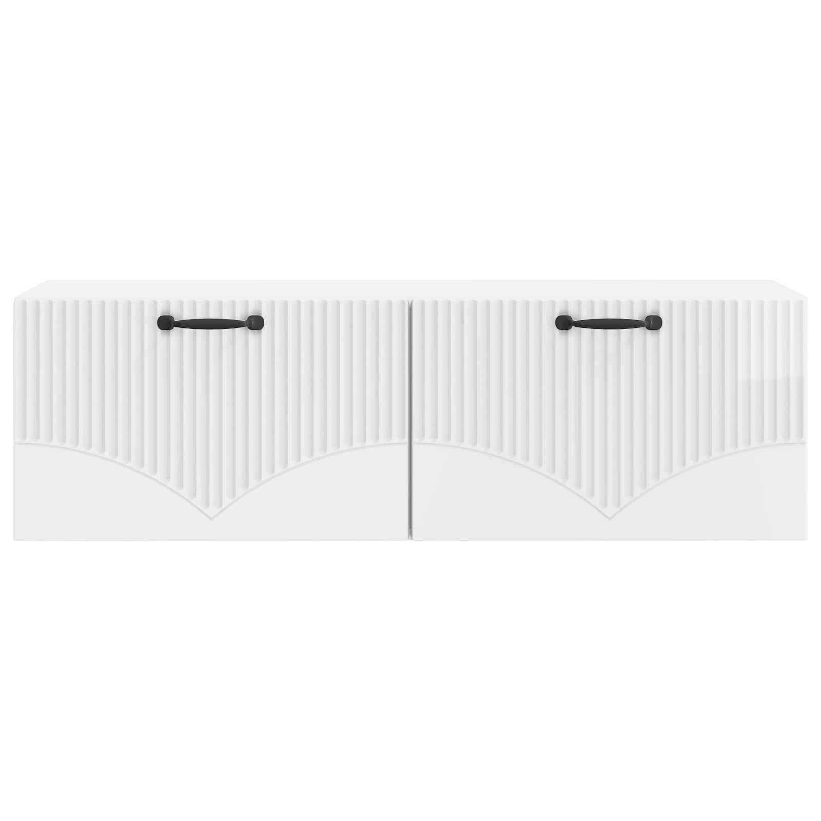 Meuble TV mural Montage mural Blanc brillant 98 x 31 x 30 cm