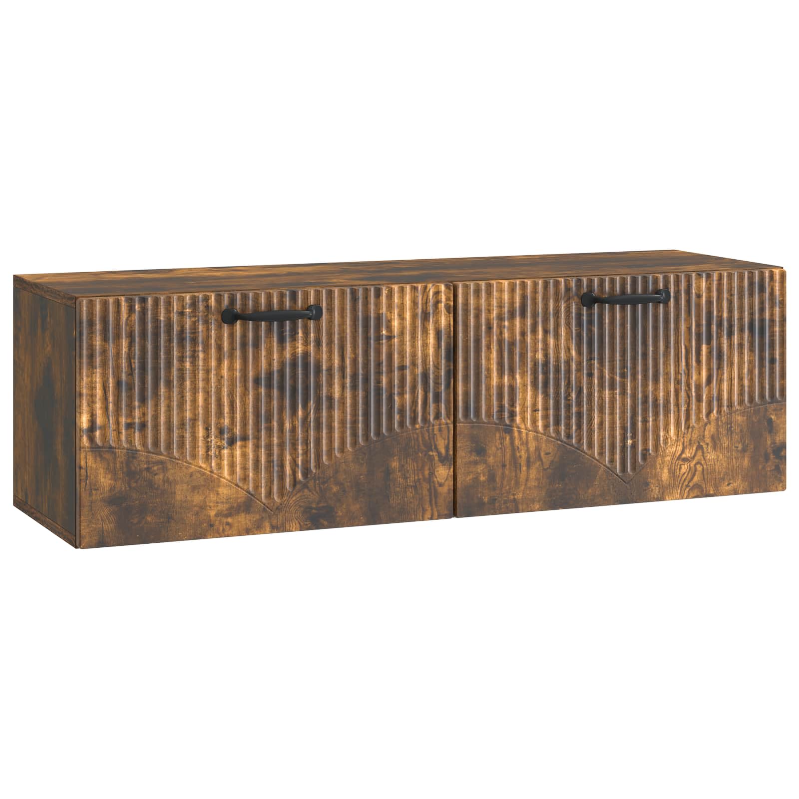 Meuble TV mural Chêne fumé 98 x 31 x 30 cm Bois d'ingénierie