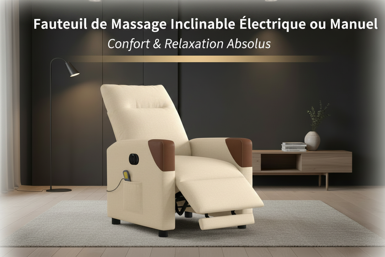 Fauteuil de Massage Inclinable Électrique ou Manuel